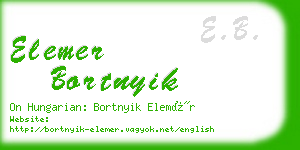 elemer bortnyik business card